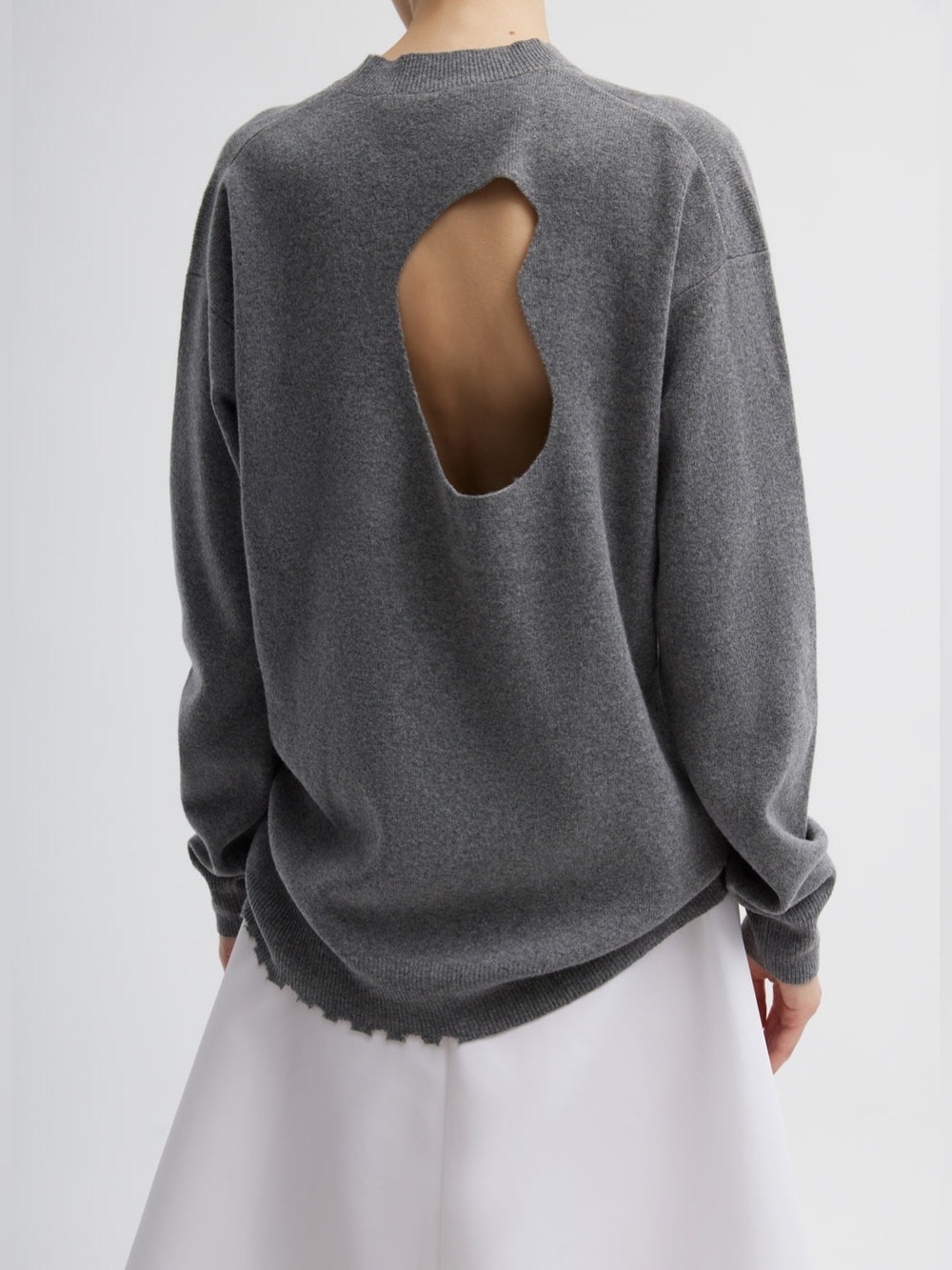 Anna Merino Wool Hole-At-Back Pullover